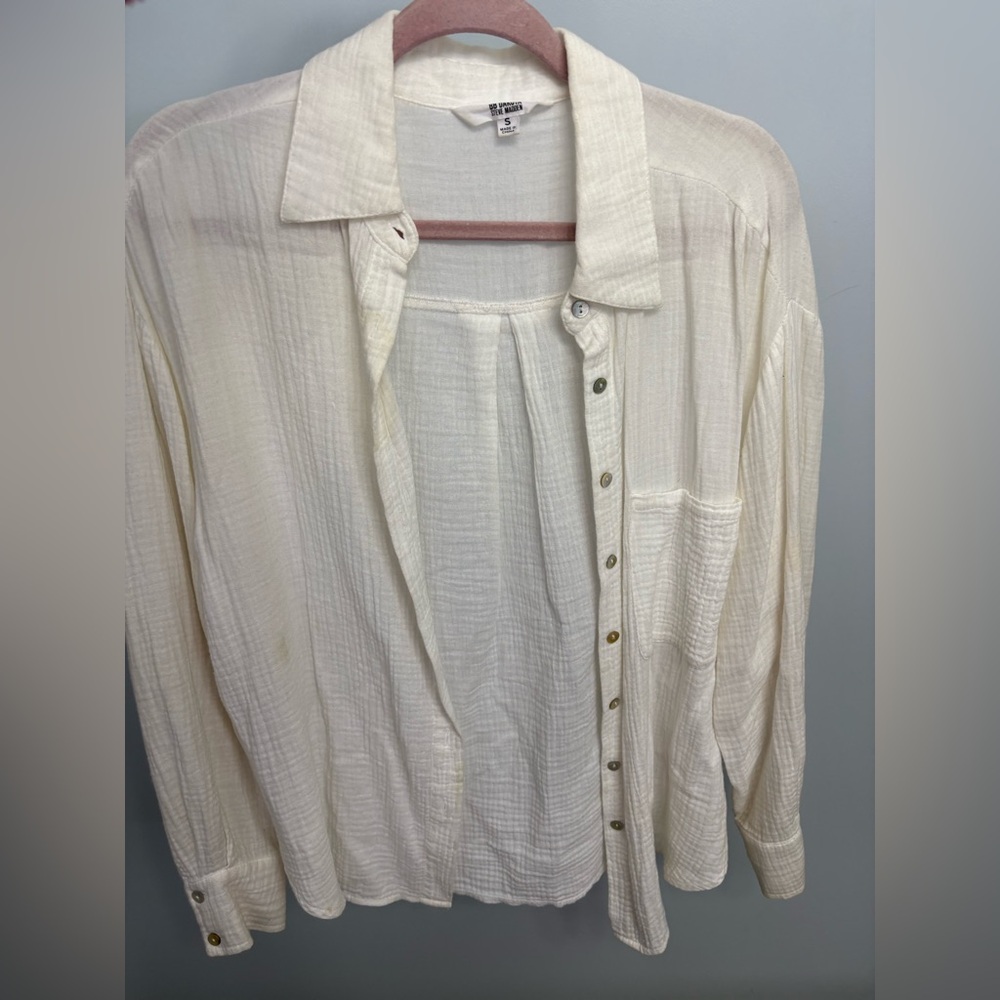 BB Dakota by Steve Madden Cream Textured Blouse